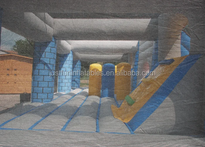 buy huge adult bounce house with slide dual lane from China factory