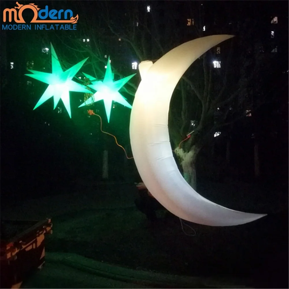 Muslin Holiday Ramadan Lighting Inflatable Moon Star Balloon