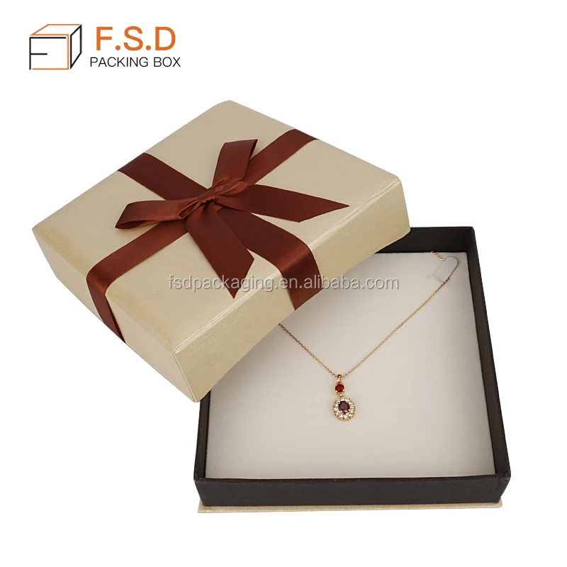 High quality handmade square or rectangle bracelet jewelry packing box  ribbon necklace ring  upper and lower jewelry box
