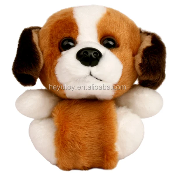 Wholesale browen dog rope plush toy with bow/lifelike 10cm pokemon dog toy