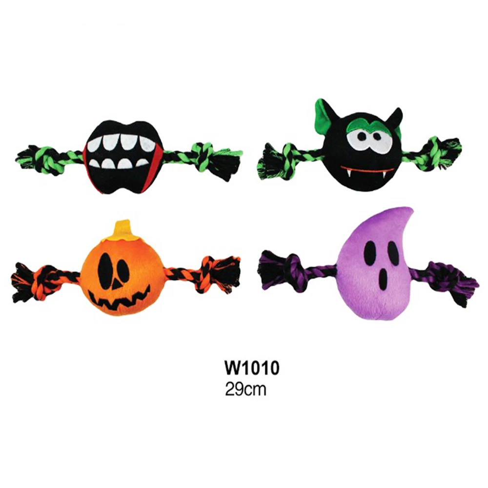 Manufacturer wholesale squeaky rope plush pet dog helloween toy OEM