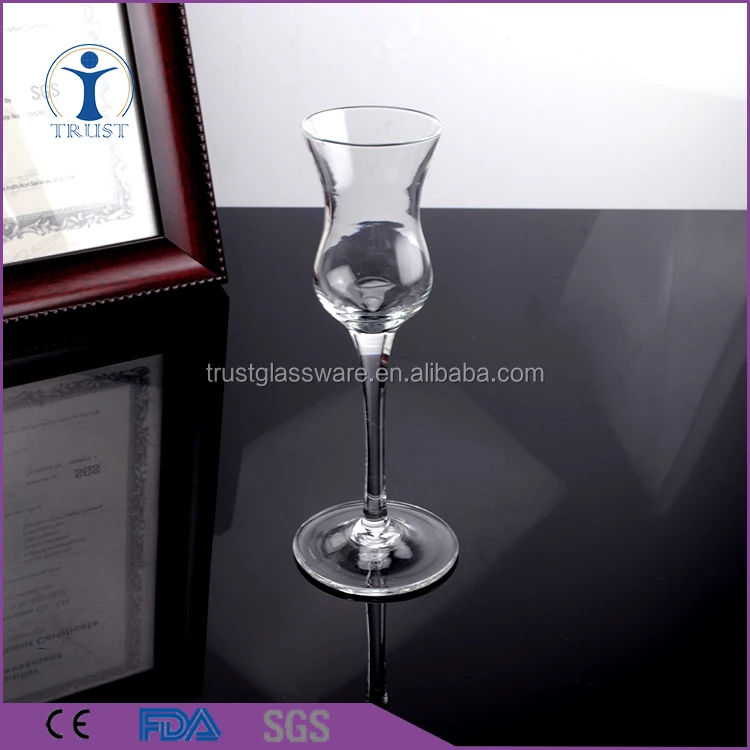 China Factory Manufacturer 60ml long stem Home Bar Hand Blown Clear Mini Wine Glass Shot Glass