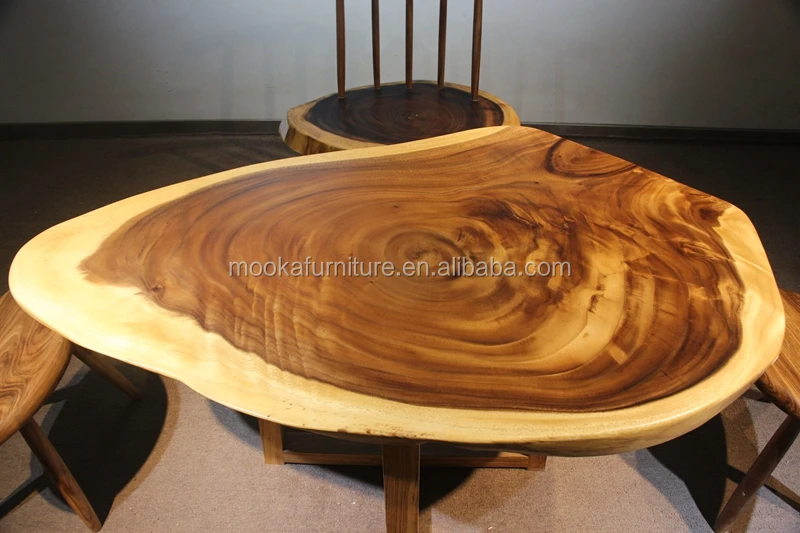 Unique style live edge table walnut wood coffee table