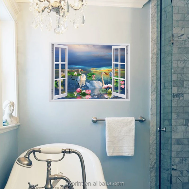 SK7019A/B 3D Window Home Decoration Wall Sticker Fake Window