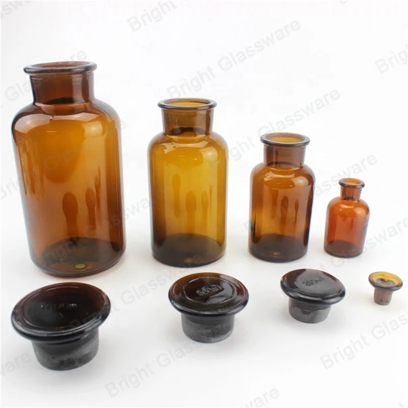 Wholesale 60ml 125ml 250ml 500ml 1000ml Amber Glass Pharmacy Reagent Bottle for Laboratory