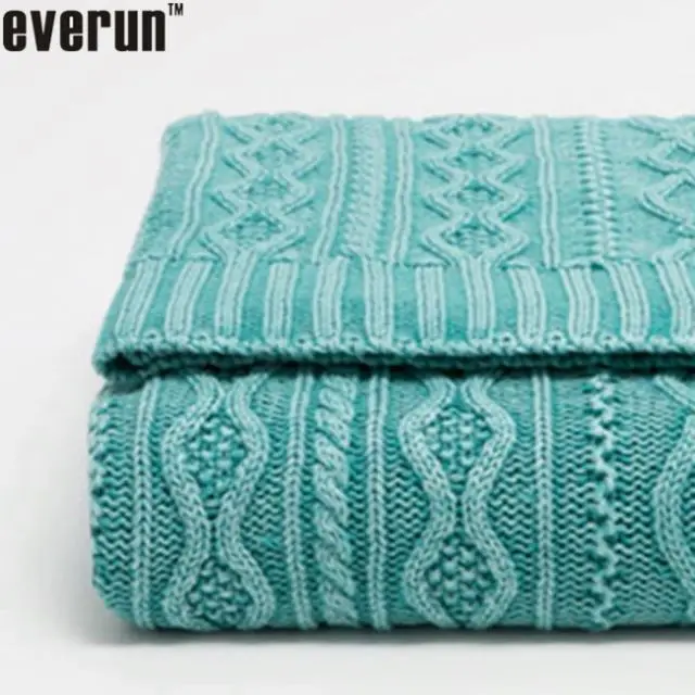 50CZ65 airline blanket 100%Acrylic 100 Cotton Cable Knit fabric faux lambswool sherpa back throw Blanket
