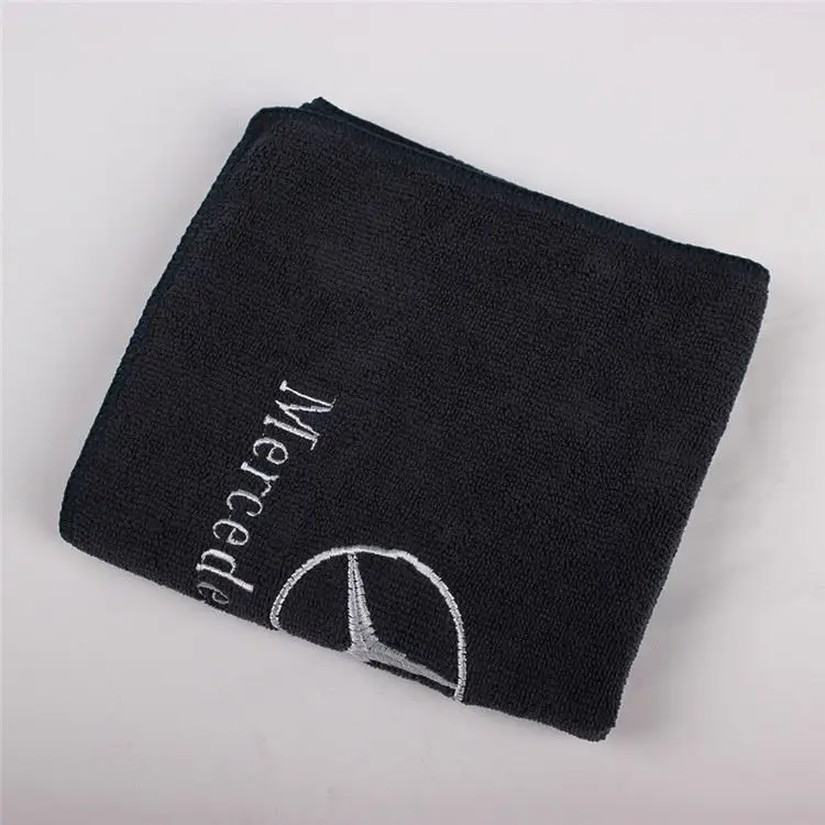Black Brand Logo Towel With Pattern superdry-cal microfiber towel car