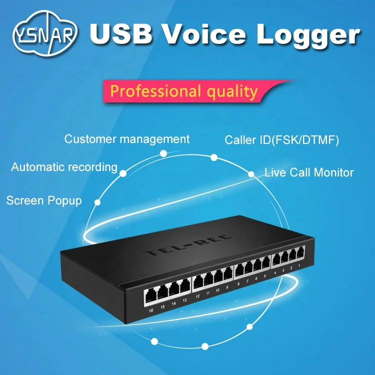16lines USB telephone recording  card DAR-16U