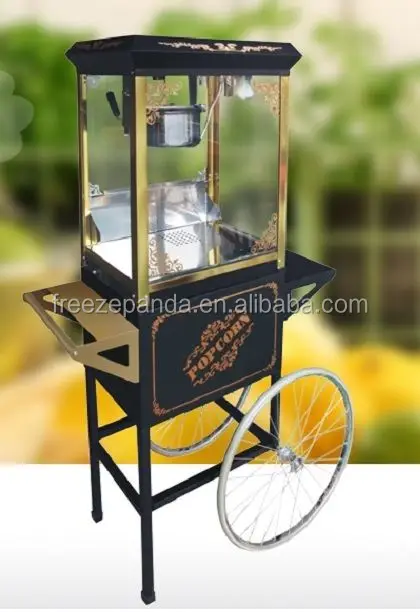 portable electric automatic mini caramel popcorn maker vending machine with cart