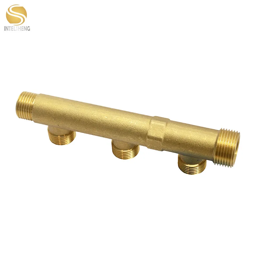 2/3/4 ways heating flow water meter tube pipe fittings connector brass copper industrial manifold
