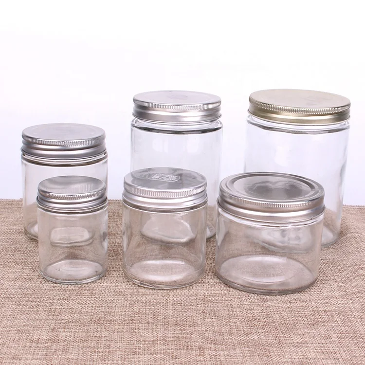 
Cheap round various sizes glass jam jars with screw metal lid 