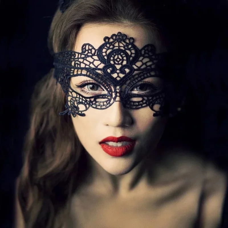  Черная сексуальная Карнавальная маска на глаза SM Wear для женщин венецианская кружевная вечеринки женская половину лица