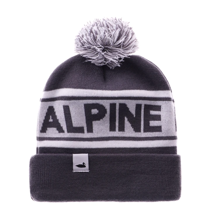 
Winter Ball Hat Ski Cap Hand Knit 100% Acrylic Beanie Hat 