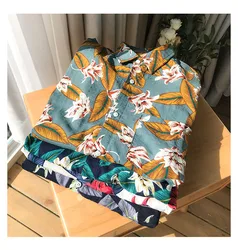 Summer Traditional Hawaiian designs mens shirt loose fit designer hawaiian shirt hibiscus patterns