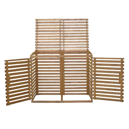 OS005 Large wholesale  outdoor garden wooden double garbage bin