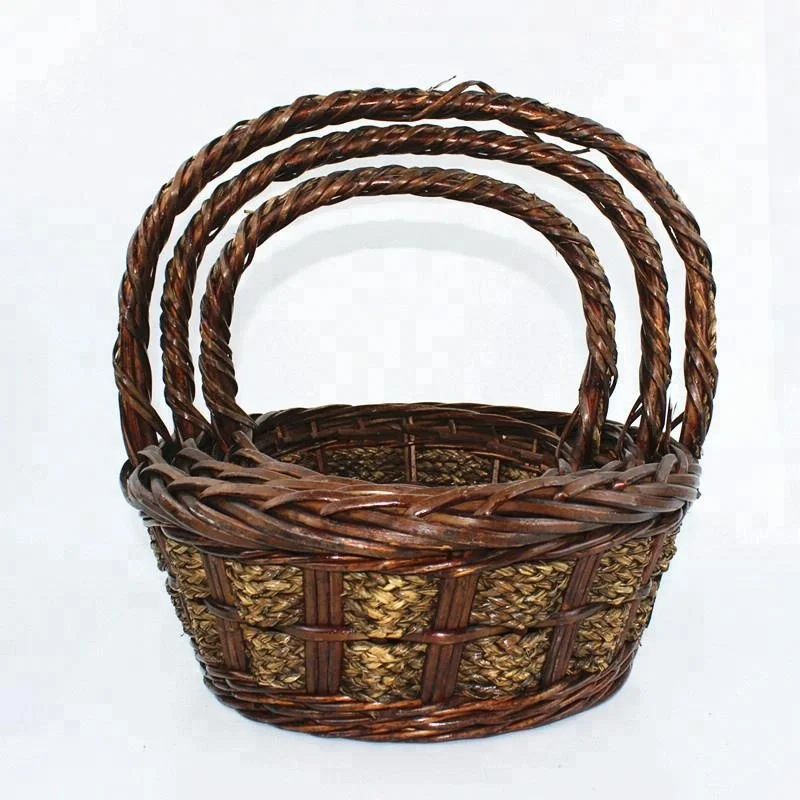 
Large grey color wicker baskets 