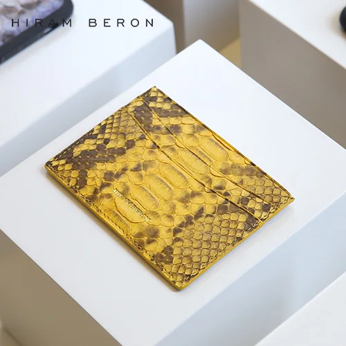 Hot sale Yellow Italian leather wallet case custom logo service