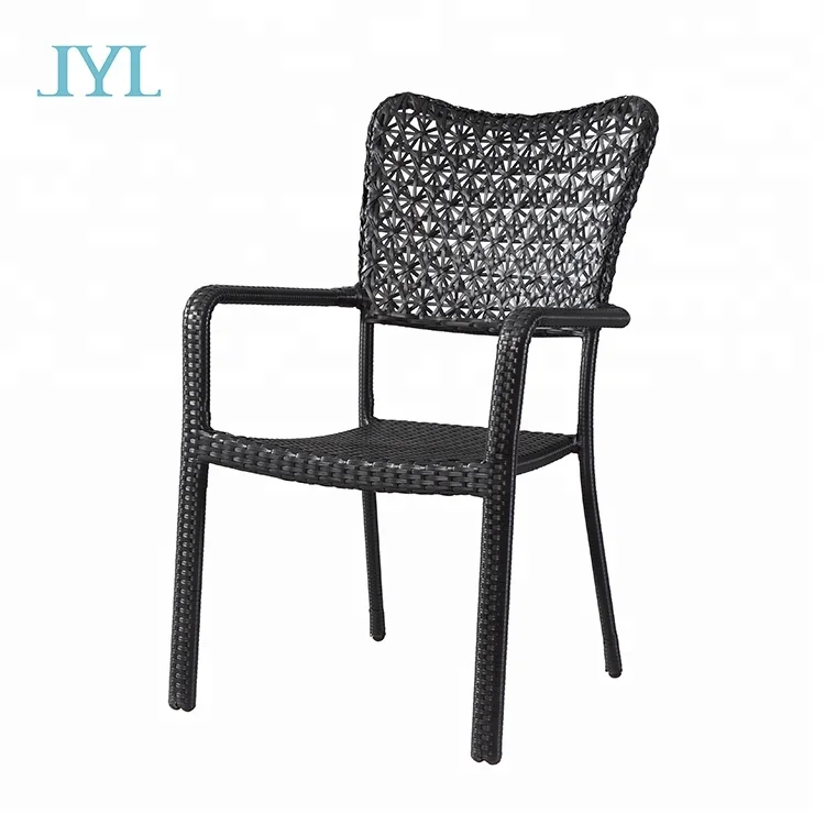 Customized flower weaving pattern outdoor garden rattan wicker chair for sale