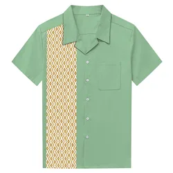 New products unique design printed pattern mint green leisure men shirt with fast delivery