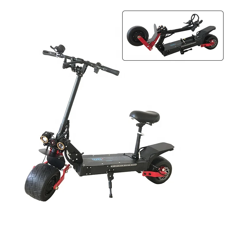 Portable Folding Electric Scooter , 60 MPH and 80 Mile Range of Riding, 3200W Dual Motors,Fat Off Road Tire