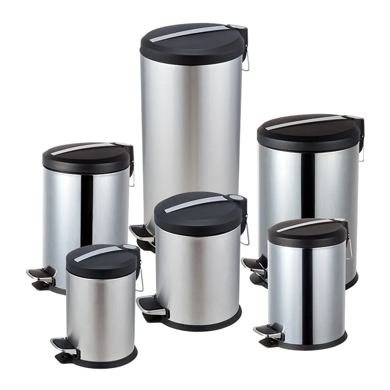 Stainless Steel Trash Can - Step Trash and Recycling Bin For Kitchen, Bathroom, and Office Foot Pedal Bin