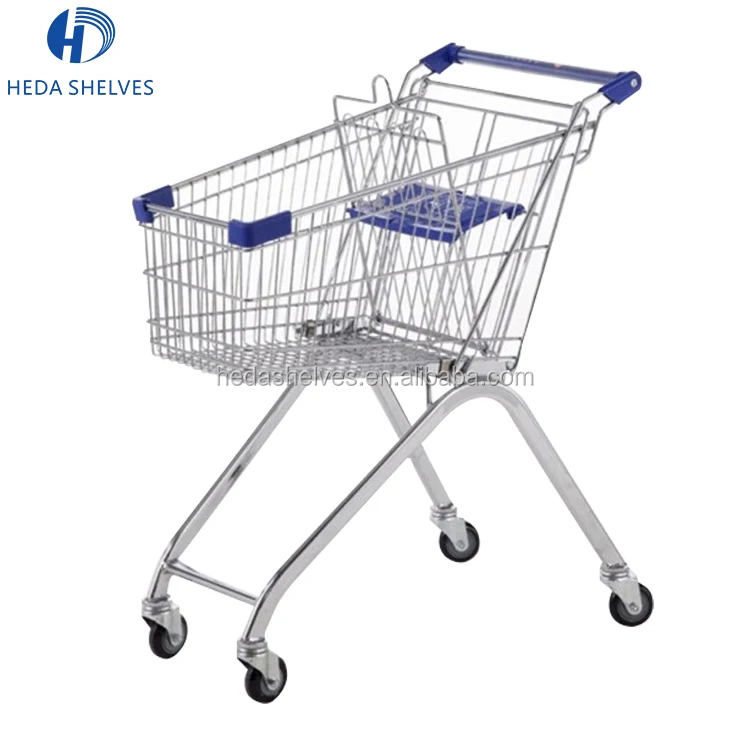 Quality assurance Customized metal supermarket trolley shopping push cart for sale