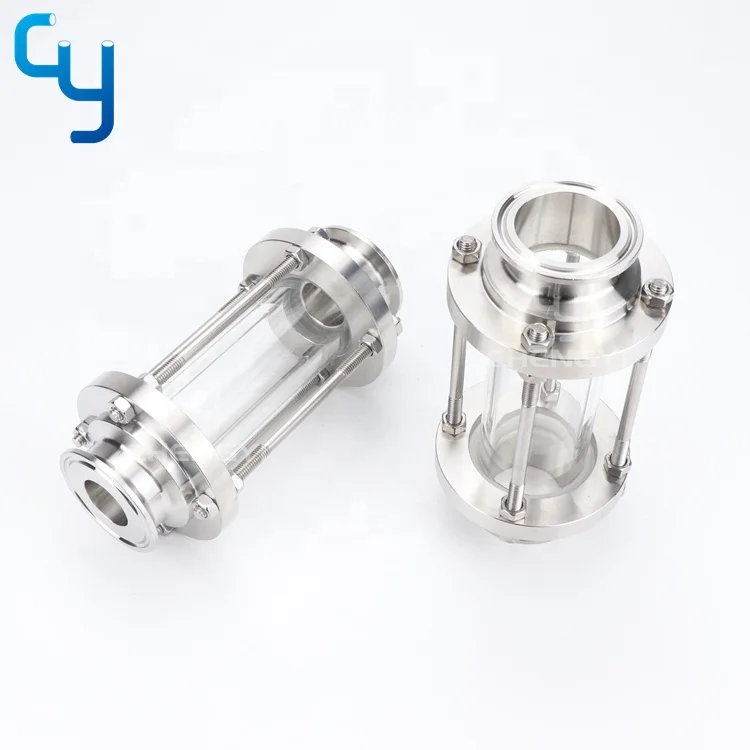 Sanitary stainless steel tubular sight glass inline tube sight glass