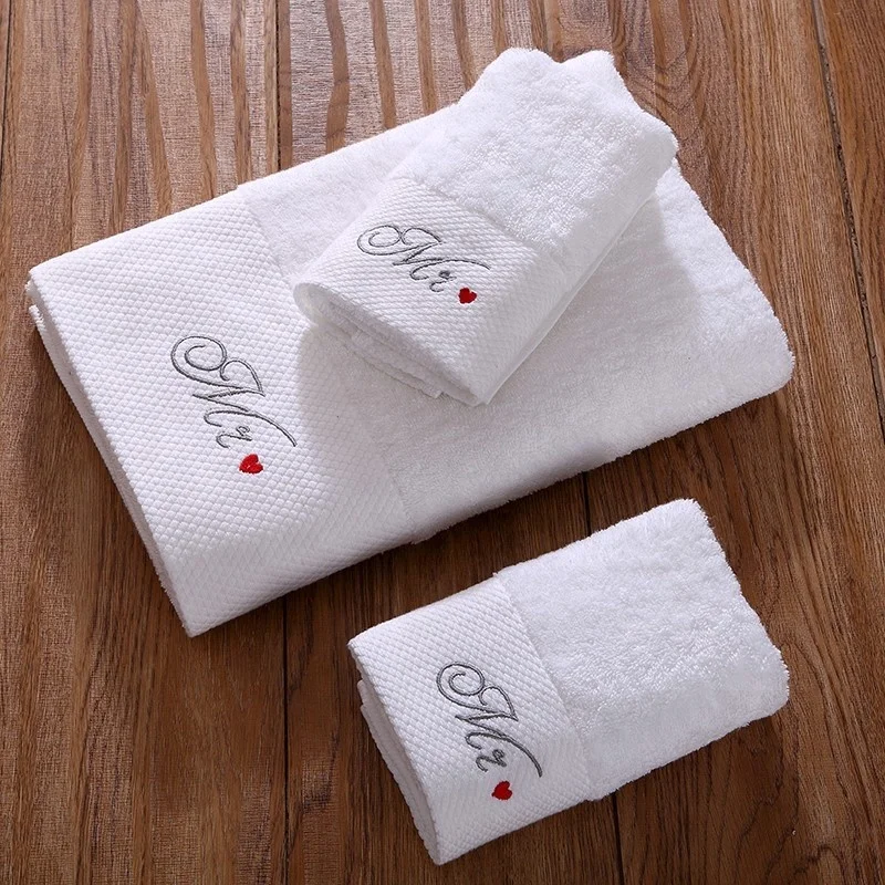 High-grade Custom Satin Embroidered Cotton Towel For Hotel Travel Sport gym Golf Beach Bath Towels Factory Manufacture
