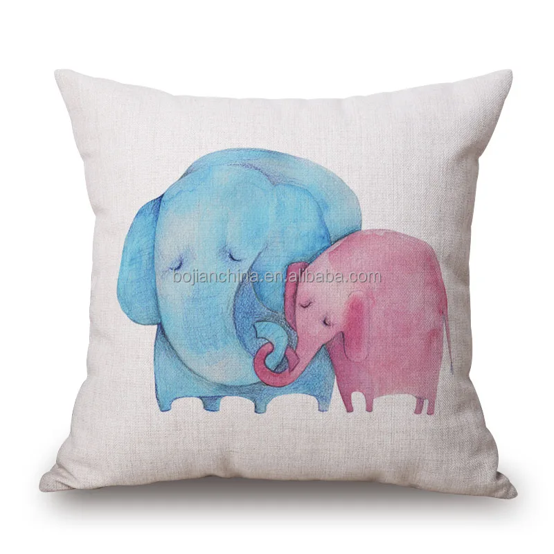 European hot sale elephant cushion cover happy birthday pillow case balloon pillow covers wedding gift