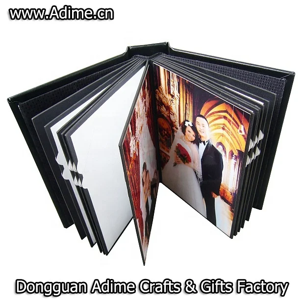 Latest Design Wedding Leather Linen Adhesive Pages Mini Peel and Stick Photo Book Album