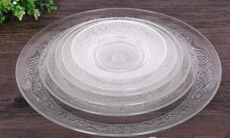 Eco-friendly glassware plater round glass fruit bowls for party