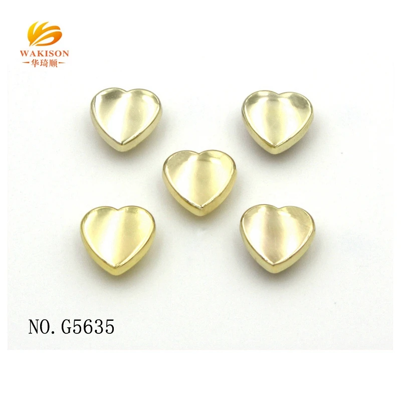 Wakison metal accessories factory custom heart shape metal rivet for fashion ladies bags