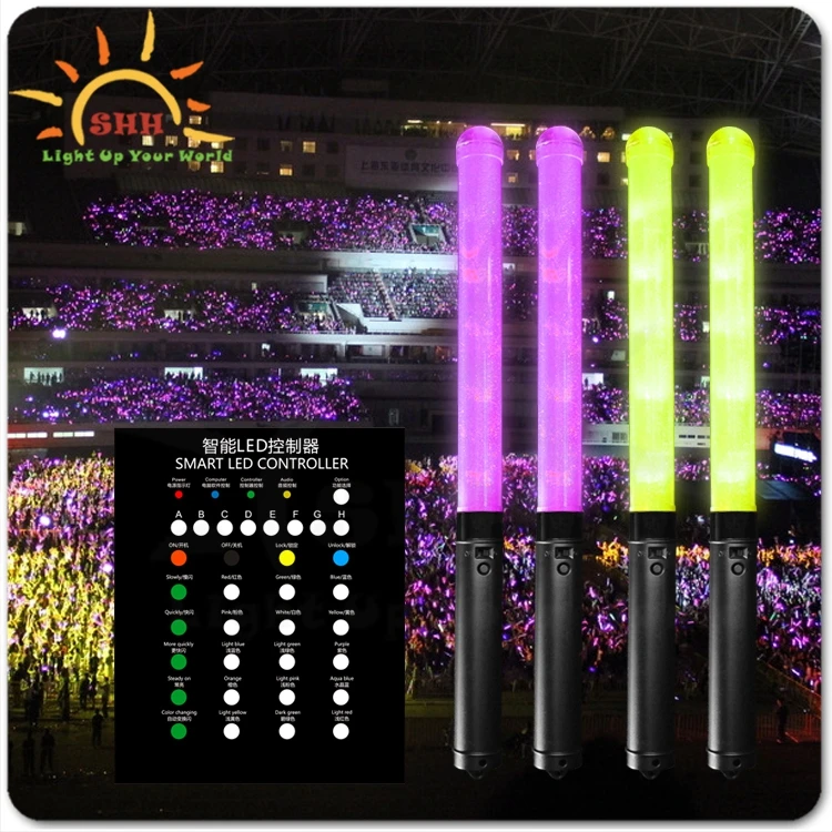 Hot Selling Concert Cheering Sticks LED Glow Stick With Flashing Light Multicolor Change Bar Sticks For Music Festivals