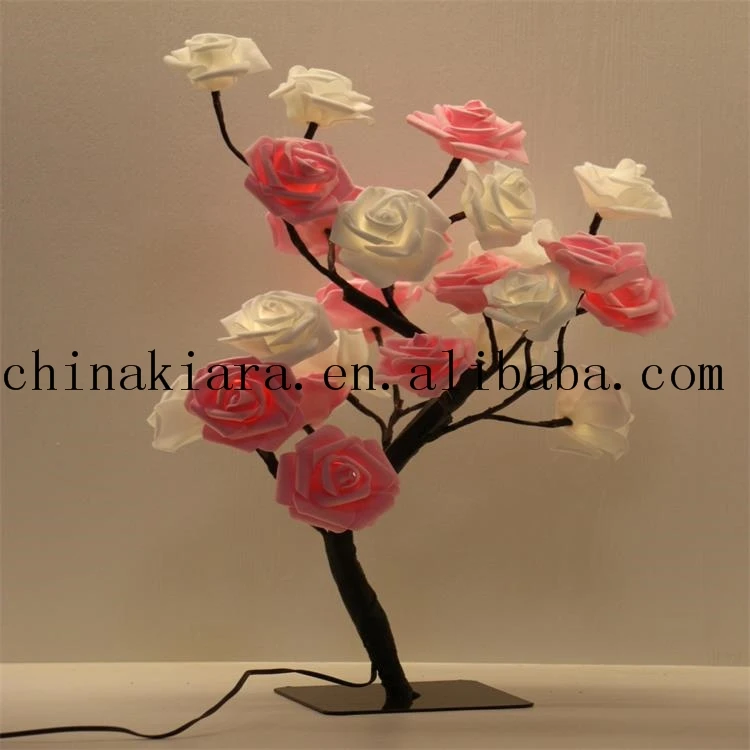 High Quality  Home Party Wedding DecorationWarm White 24L Rose Bonsai Tree