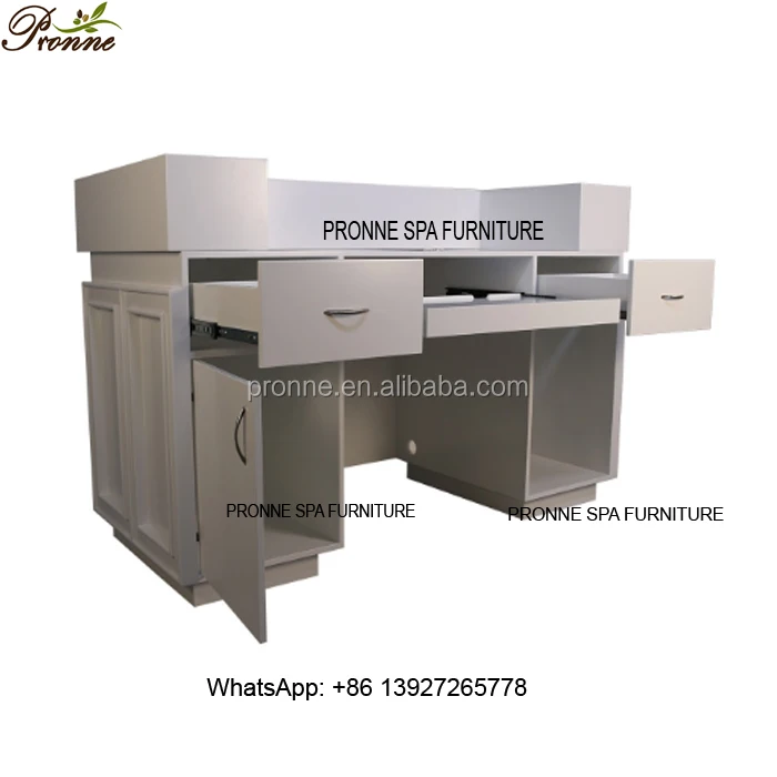 high quality beauty salon modern white big reception desk front desk wholesale