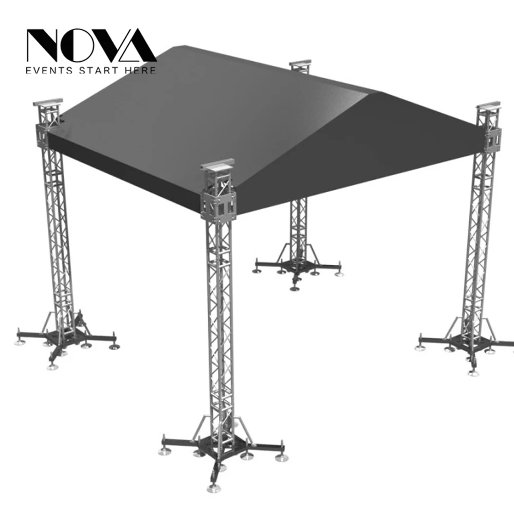Black truss display steel and aluminum truss stage