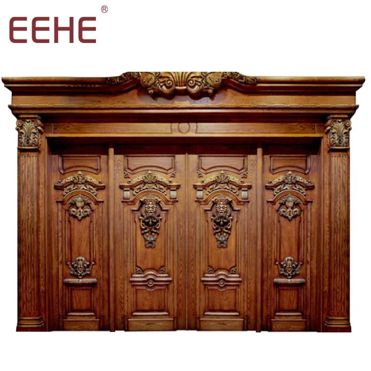 
Main wood carving door design solid wood double door 