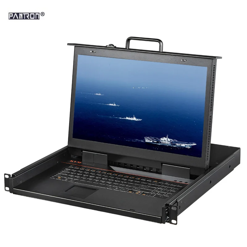 Promotion and all in one  17inch 8port VGA LCD KVM Switch Console of  1U Rackmount  KVM Drawer graphic drawer