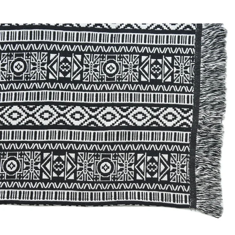 
Wholesale home textile fringes black placemats printed woven fabric table mat placemat dining mat plate mat 