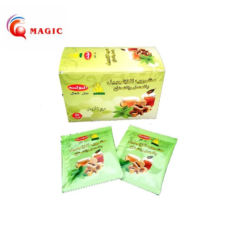 Quick dissolved granulated instant ginger tea, all flavors