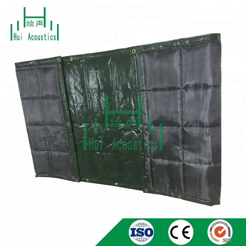 
Acoustic Noise Barrier Hanging on Free Standing Temporary Fencing Curtain Acoustical 