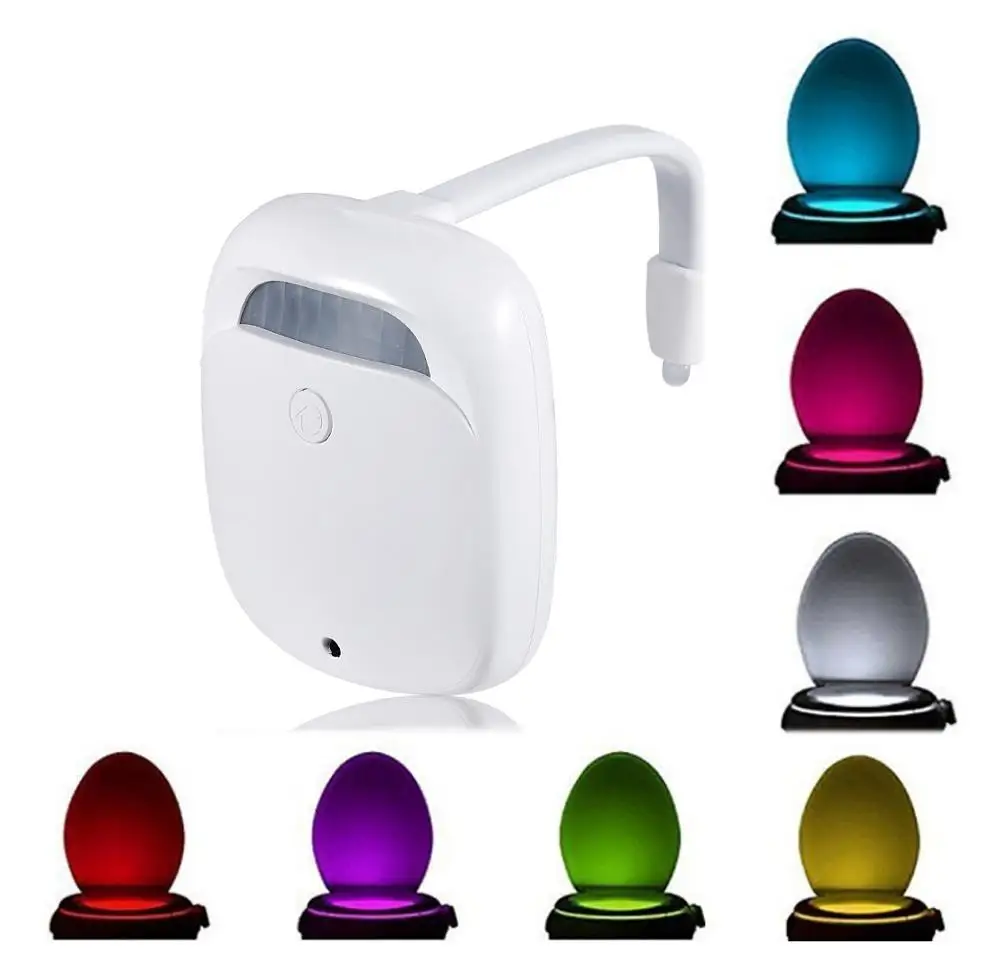 7-Color Options LED Motion Sensor IP5X Waterproof Toilet Bowl Night Light With Function Of Anion Clean Air