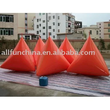 giant inflatable air marker buoy inflatable floats triangular shape for water advertising custom logo size color