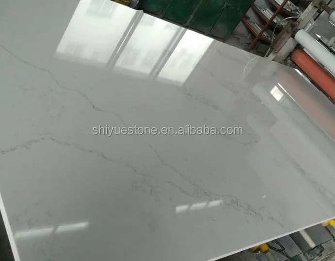 Quartz Calacatta White with Gold Veins Slab, Quartz Stone Supplier