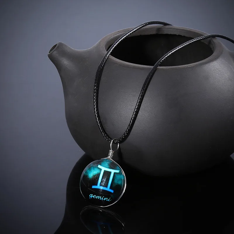 Fashion glow in the dark zodiac necklace pendants for women wholesale N8000126