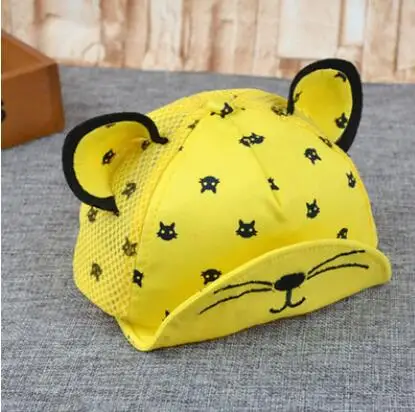 0-5 Years Old Hot selling Printed Cat Ear Cute Stylish Kids Baseball Cap Hats