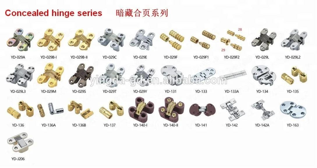 light duty plastic soss/cross concealed hinge