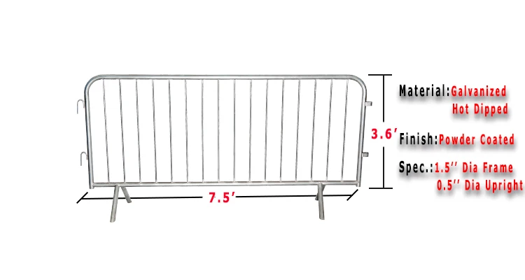 Factory Wholesale High Quality Steel Portable Safety Barriers with detachable feet