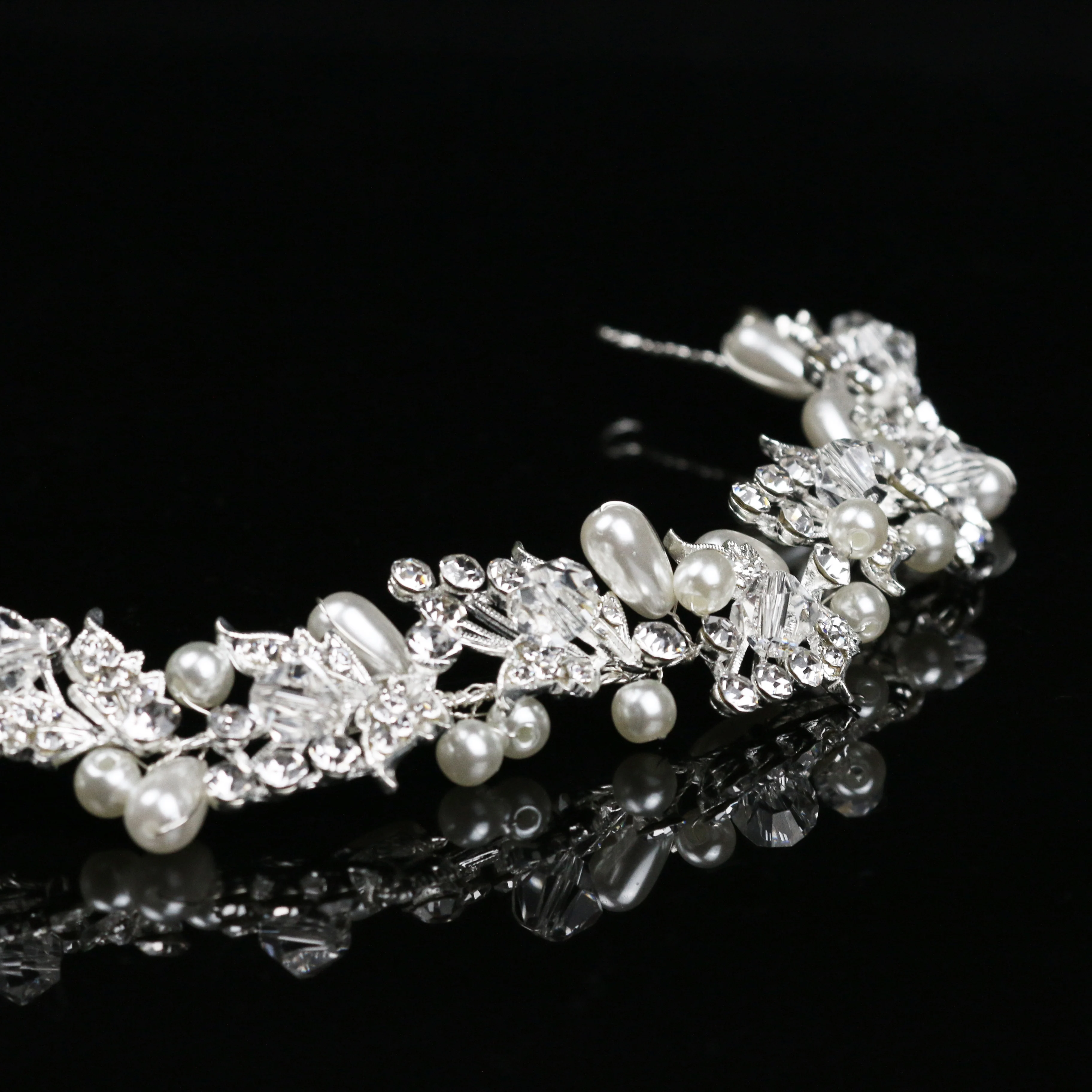 
SG0848 Silver Pageant Leaf Crystal Bridal Hair Accessories Pearl bridal wedding 2019 