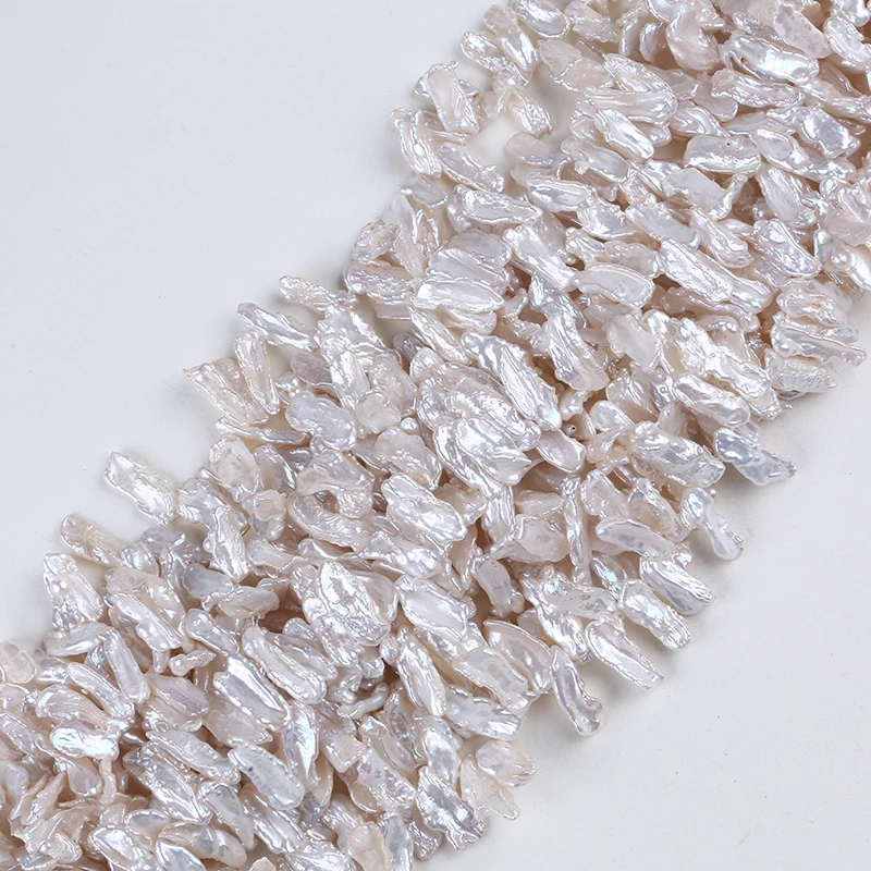 Long Stick Natural Irregular Shape Freshwater Biwa Pearl Strand